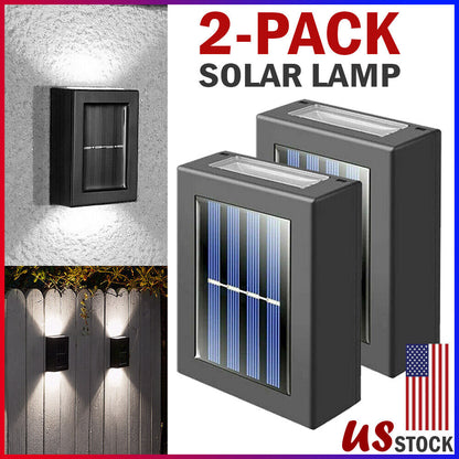 Outdoor Solar 2 LED Deck Lights Path Garden Patio Pathway Stairs Step Fence Lamp Home dealsniper-net