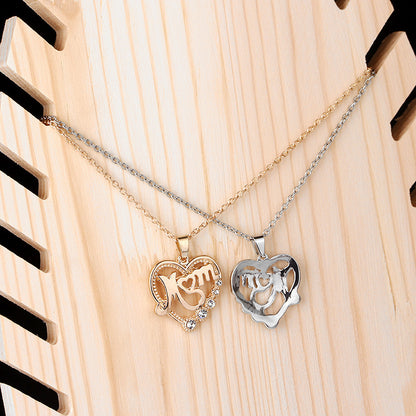 MOM Mother Love Hollow Alloy Necklace Jewelry dealsniper-net