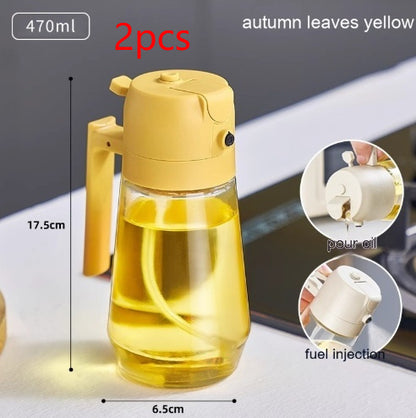470ML Olive Oil Sprayer Dispenser For Cooking Kitchen dealsniper-net Yellow 470ML 2PCS