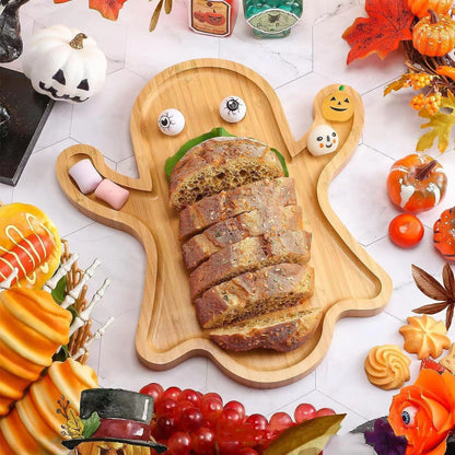 Halloween Ghost Wood Pan Plates Fruit Dishes Decorative Tray