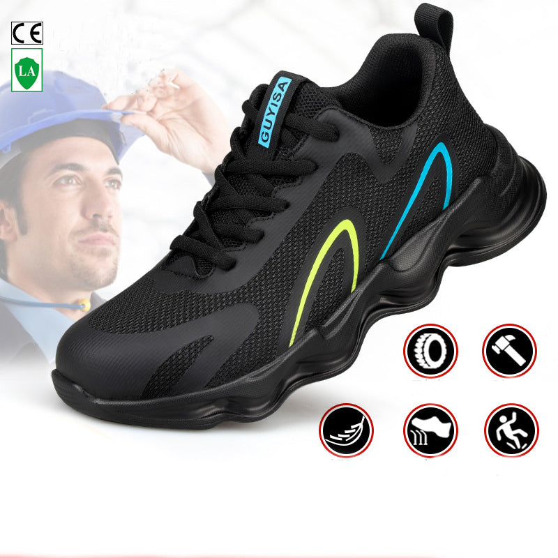 Steel Toe Shoes For Men Work Safety Shoes Nonslip Indestructible Sneakers Men dealsniper-net Black seasons Size39