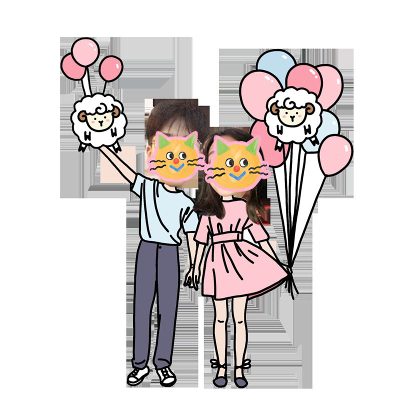 Acrylic Photo Cartoon Key Button Pendant Ornaments Gadgets DealSniper.net Pink Balloon