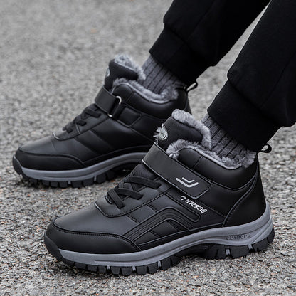 Winter Boots Women Men Warm Plush Velcro Snow Boots Climbing Hiking Shoes Women DealSniper.net Black Size37