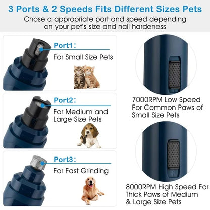Dog Nail Grinder 2 Speeds Quiet USB Rechargeable Pet Nail Grinder Pets Gym From House
