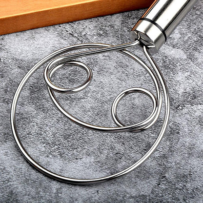 Stainless Steel Danish Flour Binocular Coil Mixer Manual Dough Mixer And Dough Tool Mixing Stick Kitchen DealSniper.net