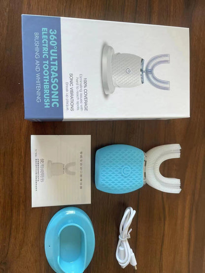 Lazy Fully Automatic Electric Toothbrush Intelligent Ultrasonic Health DealSniper.net Blue USB