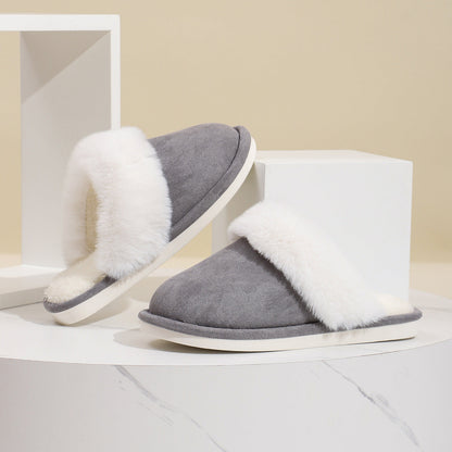 Winter Warm Plush Slippers Home Indoor Non-slip Slipper Men DealSniper.net Gray 36to37