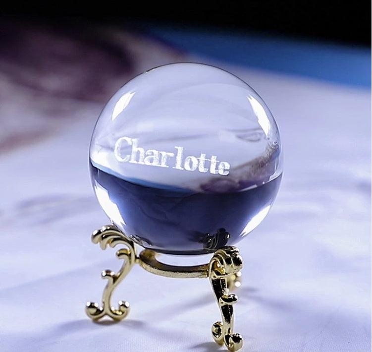 Crystal Ball personalized customization Home Decor DealSniper.net 60mm With gold base
