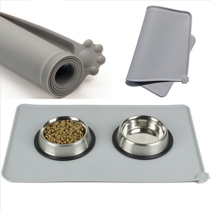 Waterproof Pet Mat For Dogs And Cats Pure Color Silicone Pet Food Mat Pets dealsniper-net Grey