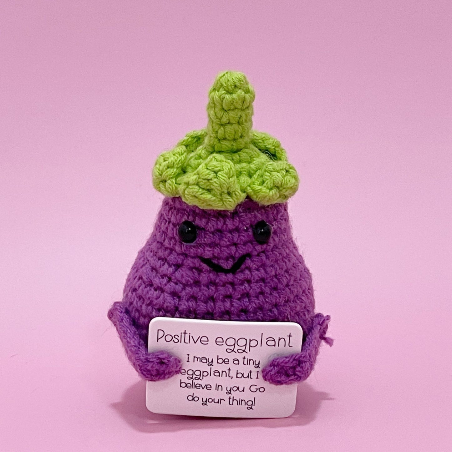 New Cute Positive Energy Pickle Doll Knitting Kids DealSniper.net Eggplant 1PCS