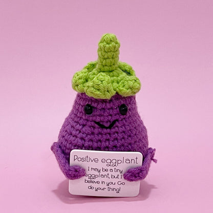 New Cute Positive Energy Pickle Doll Knitting Kids DealSniper.net Eggplant 1PCS