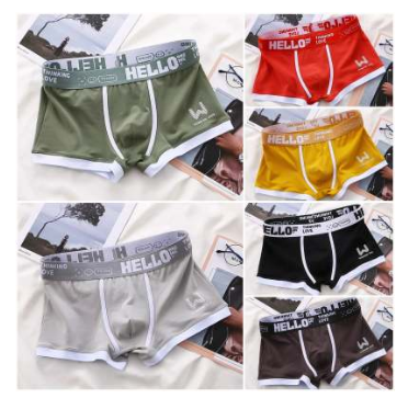 Men's Boxers Trendy Breathable Contrast Color Men dealsniper-net 6pieces L