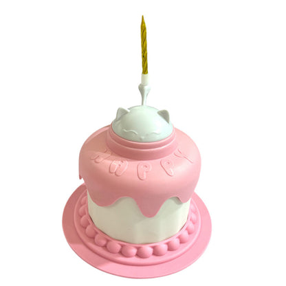 Multifunctional Cake Shape Cat Toy Creative Pet Feeding Bowl Pets dealsniper-net Pink Cake Bowl 13x11x9.5cm