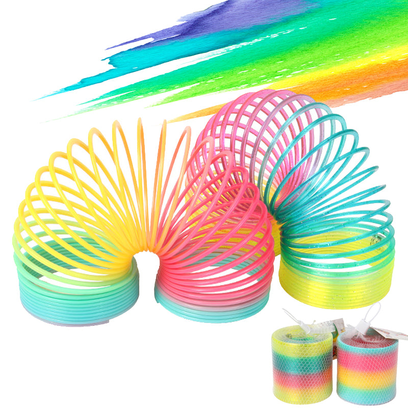 Rainbow Spring Coil Toys Plastic Folding Spring Coil Sports Game Child Funny Fashion Educational Creative Toys Gift For Children Kids dealsniper-net