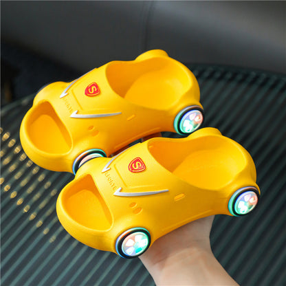 Kids Glowing Slippers Cartoon Car Sandals Children Sandals Anti Slip Boys Girls Luminous Slippers Summer Beach Shoes Kids dealsniper-net Yellow 20or21