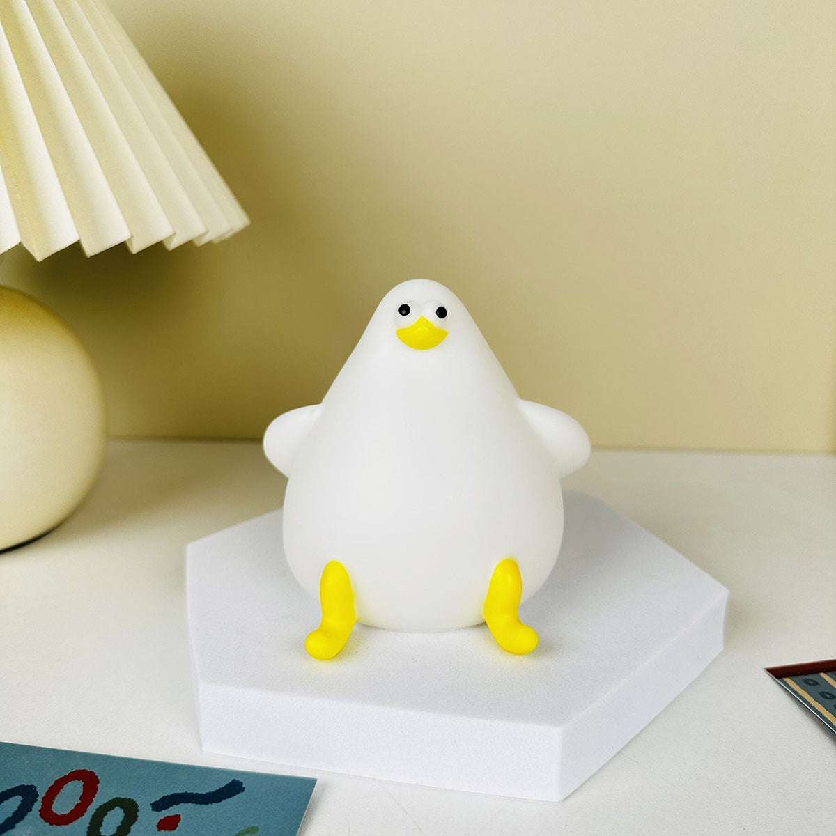 Warm Lovely Cute Cartoon Silicone Sea Gull Night Light Holidays DealSniper.net Button Electronic Seagull Small Night Lamp