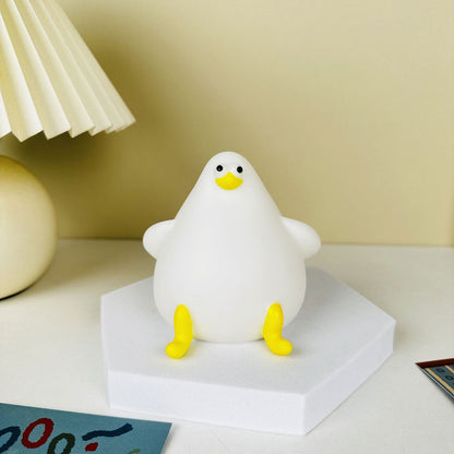 Warm Lovely Cute Cartoon Silicone Sea Gull Night Light Holidays DealSniper.net Button Electronic Seagull Small Night Lamp