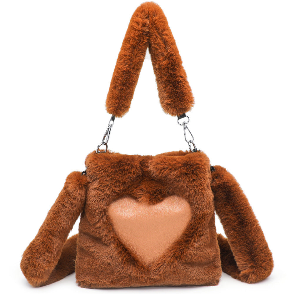 Women Fluffy Shoulder Bag Top-handle Bag Handbag