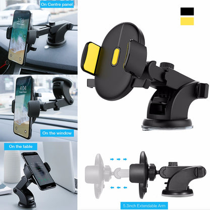 Car Phone Holder Long Rod Telescopic Car Dashboard Suction Cup Type Vehicle dealsniper-net