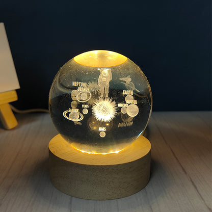 Usb Plug-in Luminous Crystal Ball Night Light Home Decor Gym From House