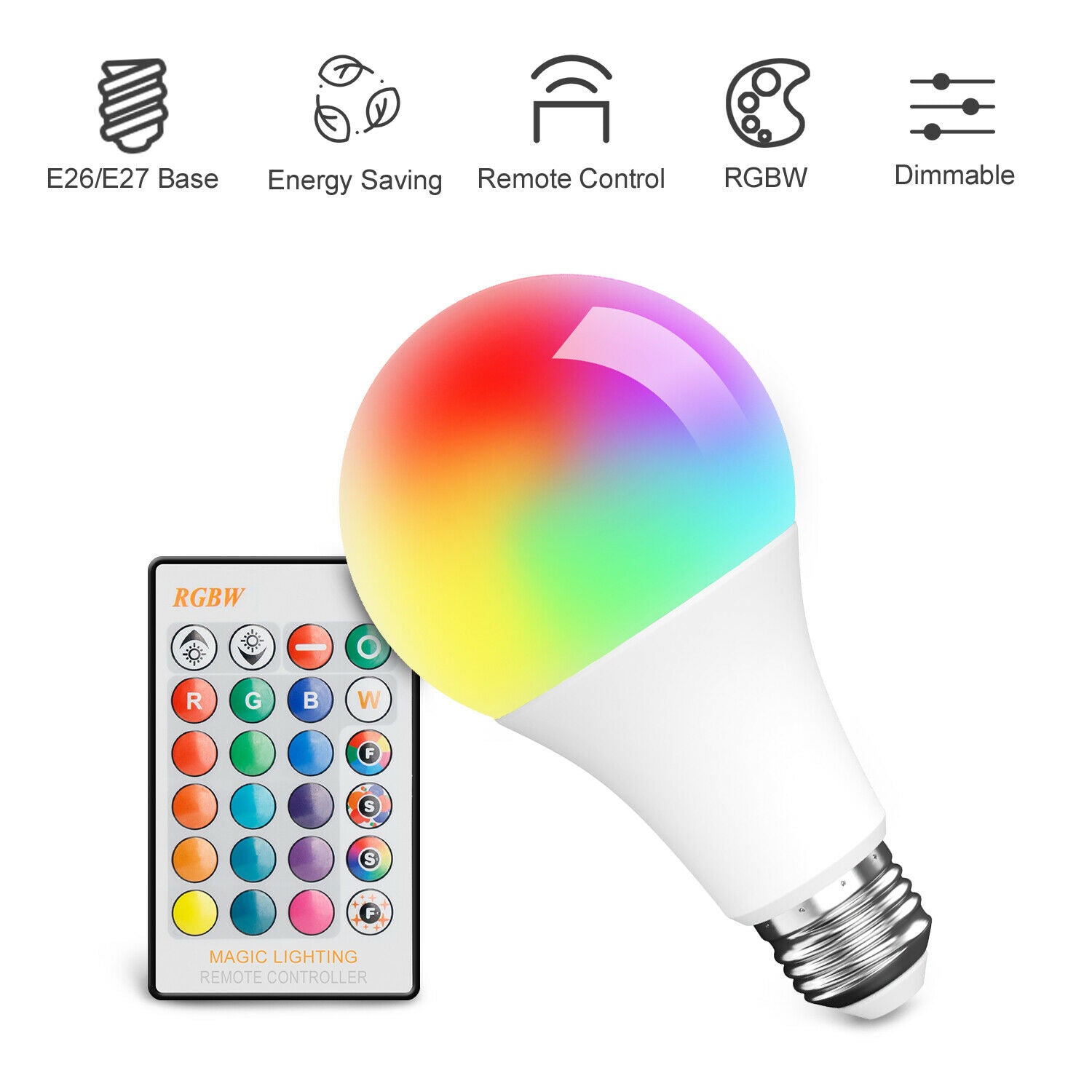 LED Light Bulb 15W RGB Smart Wireless Remote Dimmable Lamp Color Changing Smart WiFi LED Light Bulb Multi-Color For Alexa Home dealsniper-net