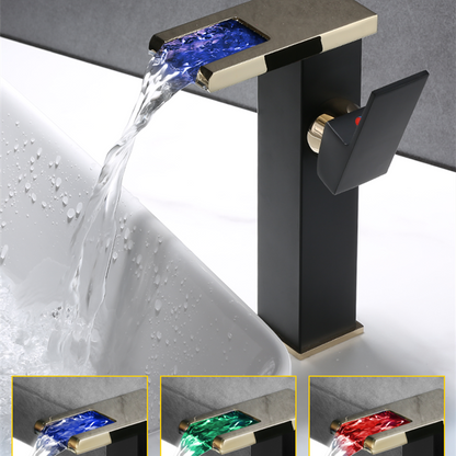 High End Copper LED Waterfall Faucet Home dealsniper-net