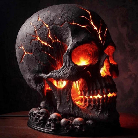 Halloween Lava Stone Skull Lamp Skull Desk Lamp With Spooky Led Light Holidays Gym From House