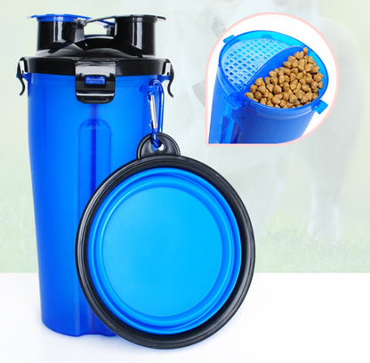2 In 1Pet Water Bottle Dispenser Travel Portable Bowl Pets Gym From House