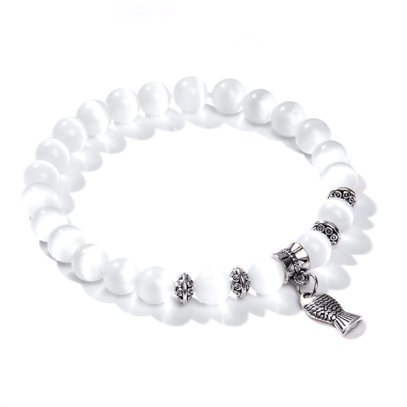 Lover White Beads Bracelet:tm: Jewelry dealsniper-net Fish 17cm