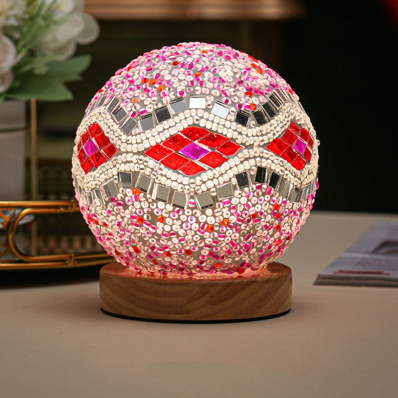 Small Night Light Bohemian Style Rechargeable Table Lamp Home Decor Gym From House Baroque powder USB Gift box remote control heat