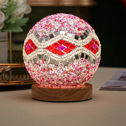 Small Night Light Bohemian Style Rechargeable Table Lamp Home Decor Gym From House Baroque powder USB Gift box remote control heat