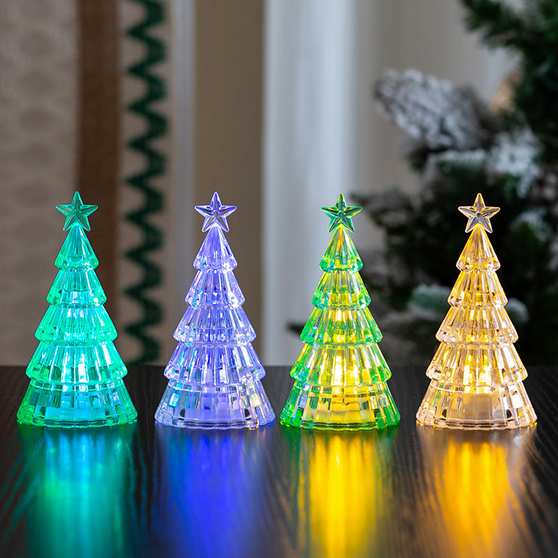 Christmas Decorations Mini Luminous Crystal Christmas Tree Home Decor DealSniper.net