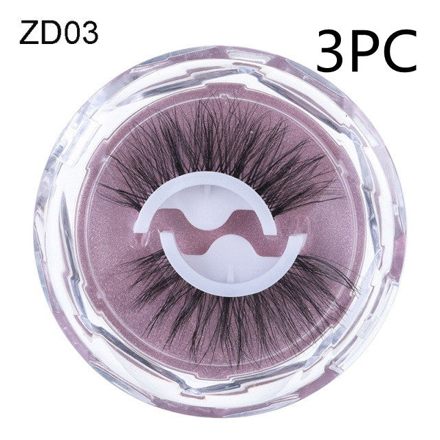 Self-adhesive Reusable Glue-free Eye Lashes With Natural Curl Women dealsniper-net ZD03 3PC