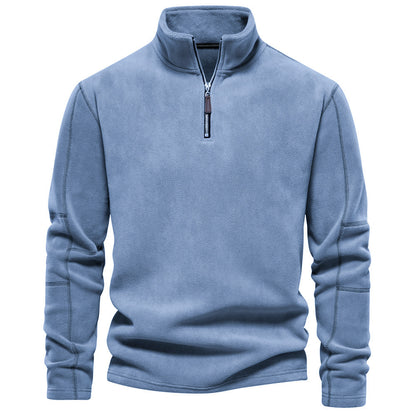 Fashion Personality Stand-collar Zippered Sweatshirt Men DealSniper.net Blue L