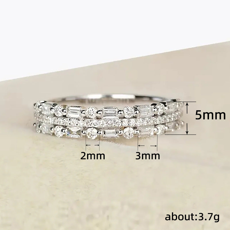 Multilayer Ring Three-layer Fine Circle Line Setting For Women Jewelry dealsniper-net