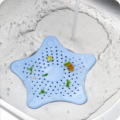 Five-pointed Star Kitchen Sink Anti-clogging Silicone Floor Drain Kitchen DealSniper.net Blue 1 pcs