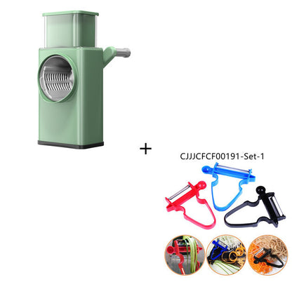 Household Multifunctional Hand-operated Vegetable Cutter Kitchen dealsniper-net Green set