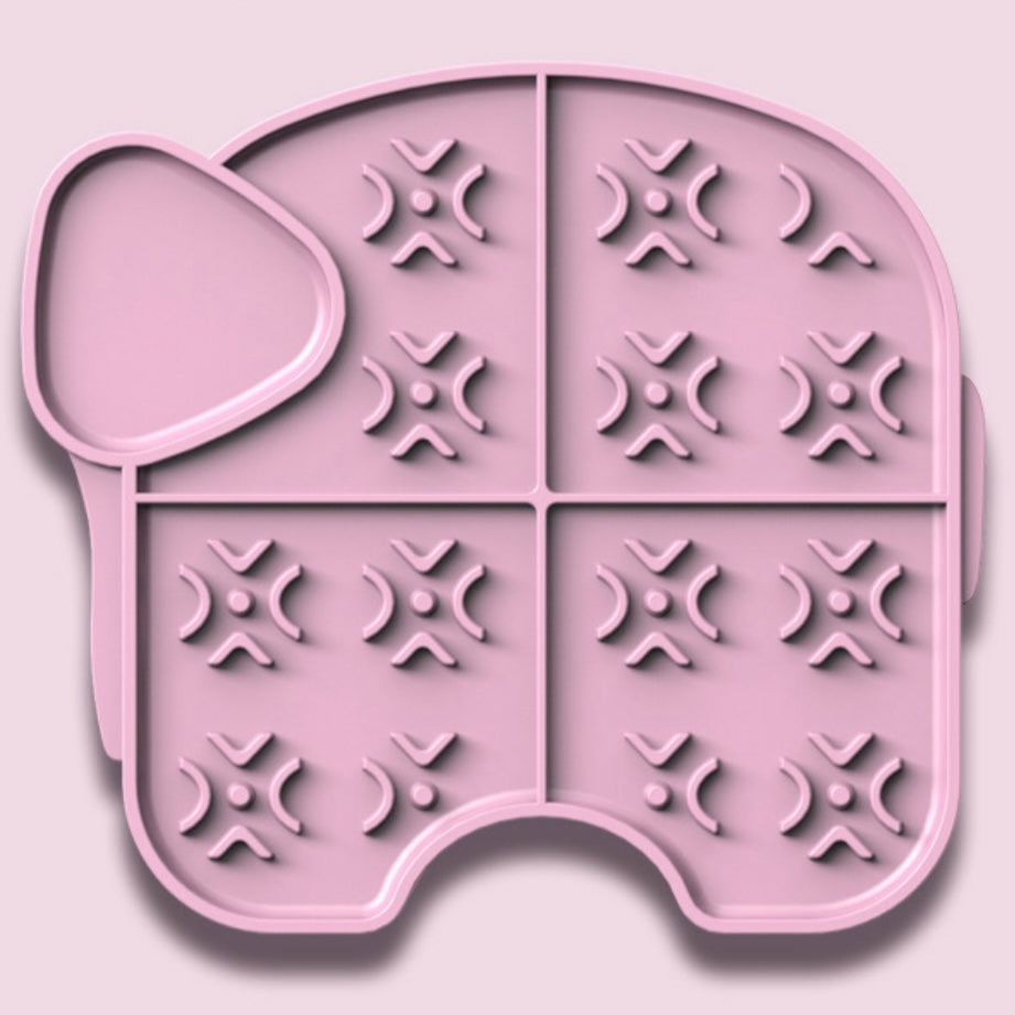 Pet Elephant Licking Plate Silicone Pets dealsniper-net Bean Pink