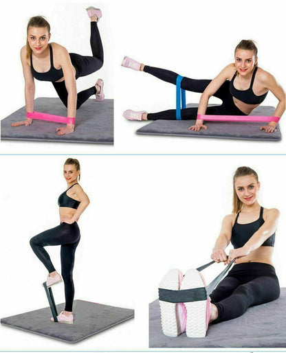Resistance Bands Loop Set Of 5 Exercise Workout CrossFit Fitness Yoga Booty Band Sports DealSniper.net
