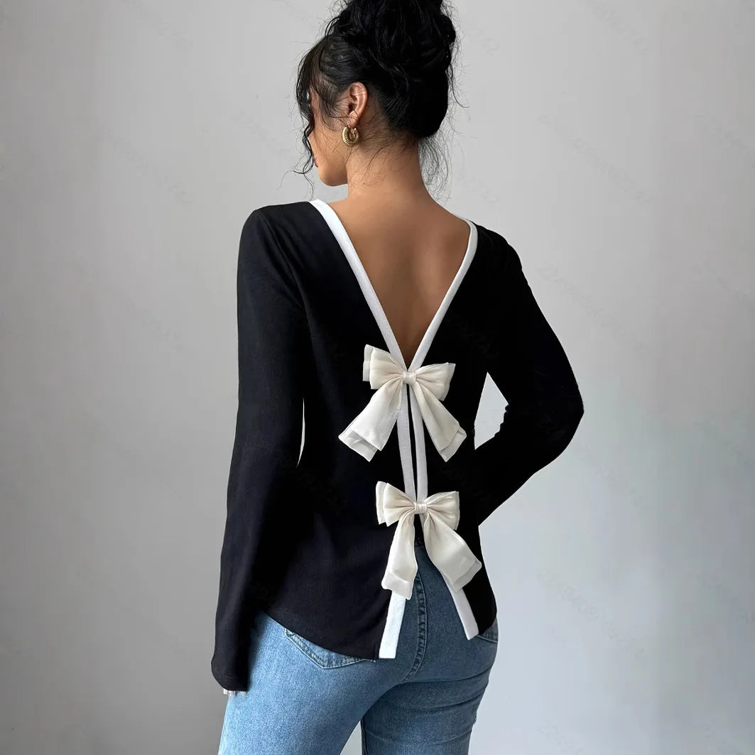 Women's Trendy Round Neck Two-Piece Illusionknit T-Shirt Women Gym From House