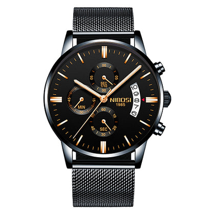 Men Watch Chronograph Sport Mens Watches Top Brand Men DealSniper.net B black