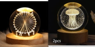 Luminous Starry Sky And Planets Moon Moon Crystal Ball Night Lamp