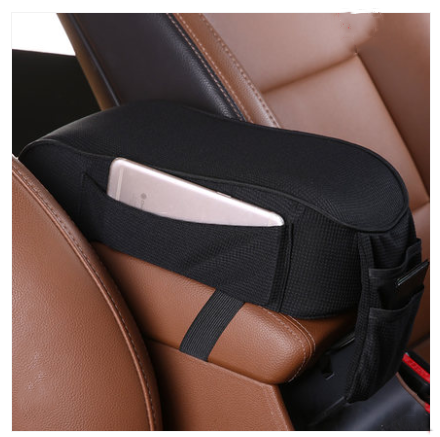 Car armrest box pad central hand box increase pad universal memory Vehicle dealsniper-net Black