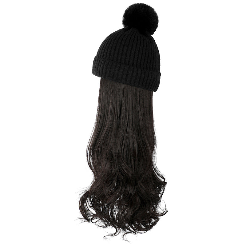 Autumn And Winter New Removable Fashion Woolen Hat Beauty Gym From House Black Brown