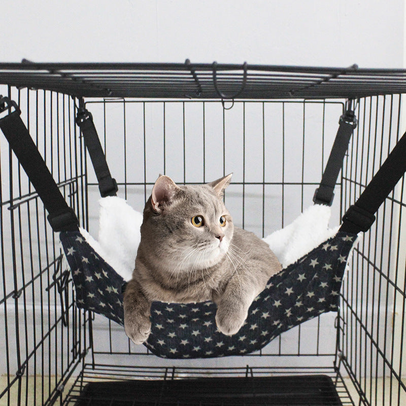 Lamb Fleece Cat Hanging Beds Pets Cage Hammock Bed Pets Gym From House