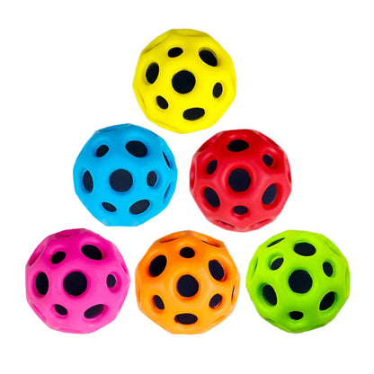 Hole Ball Soft Bouncy Ball Anti-fall Moon Shape Porous Bouncy Ball Kids Indoor Outdoor Toy Ergonomic Design Kids dealsniper-net