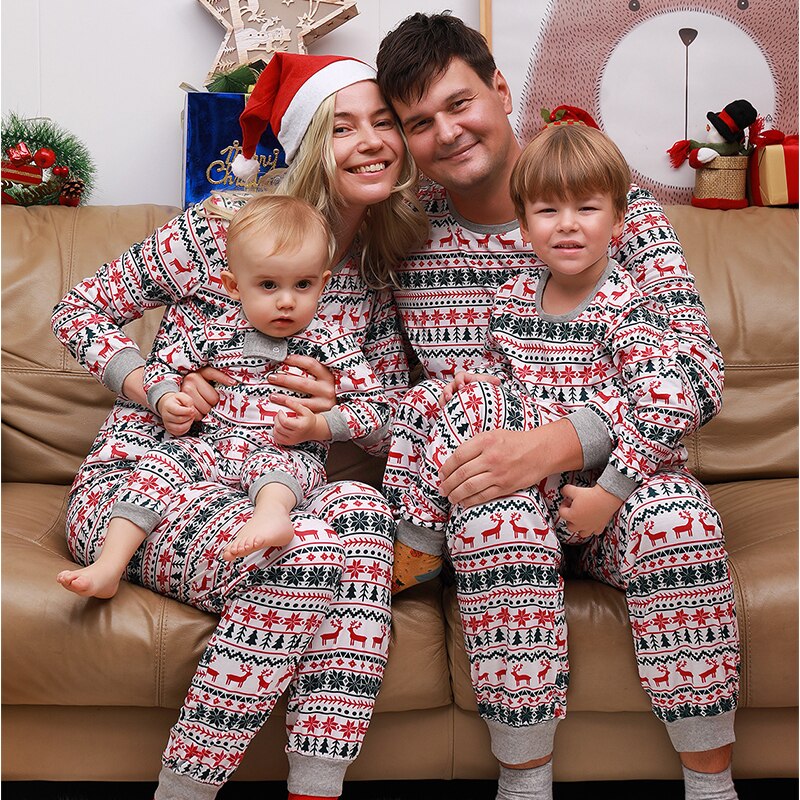 Christmas Pajamas Family Matching New Year Father Mother Kids Deals DealSniper.net