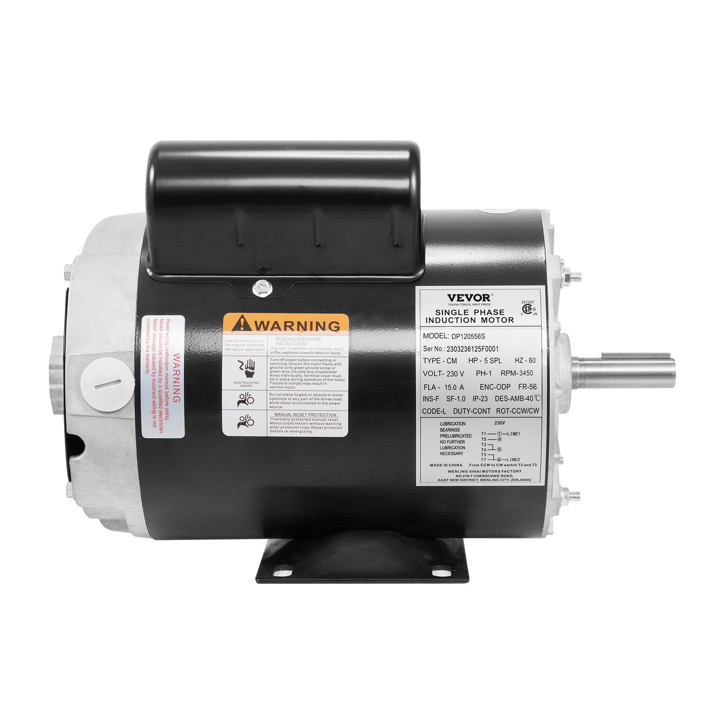 Air Compressor Motor 230V 15 Amps Electric Motor