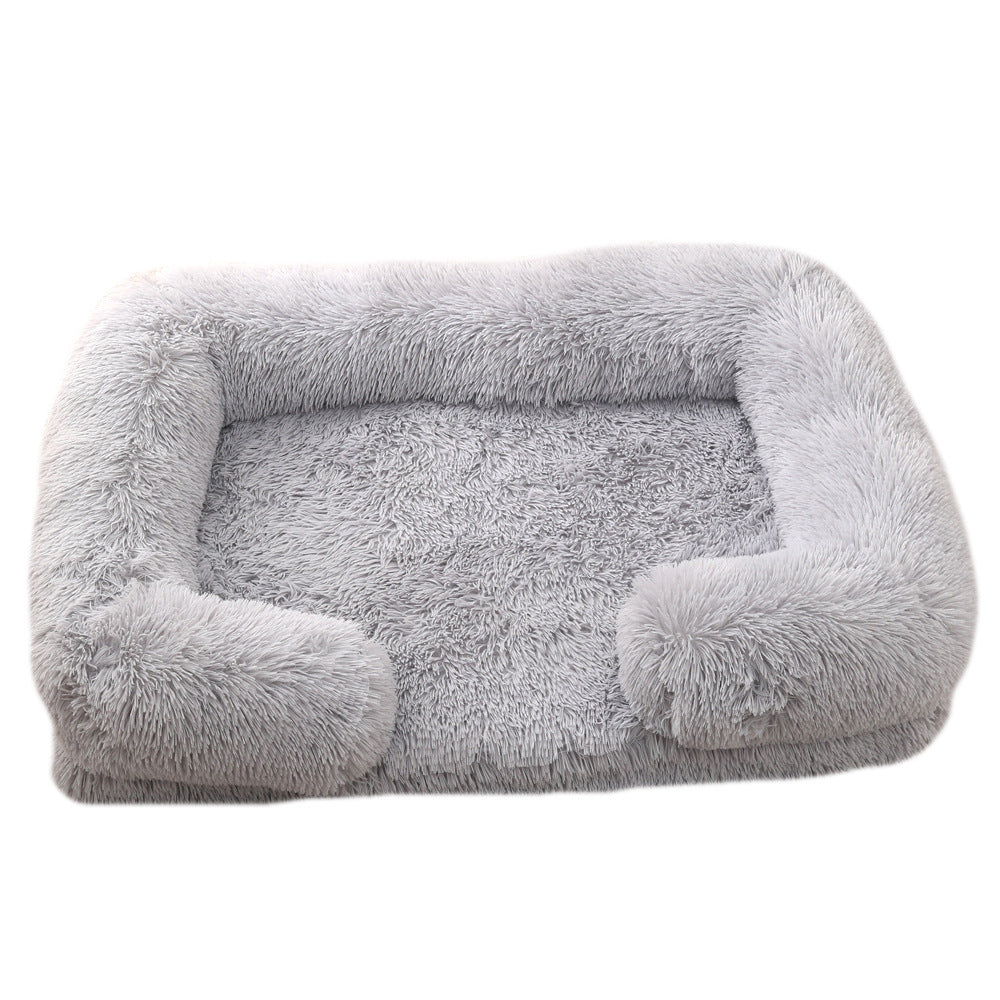 Plush Round Pet Bed Dog Bed Winter Pets Gym From House M27 Light Gray L No Inner Sleeve