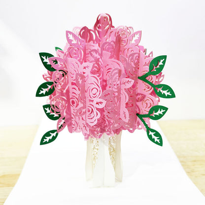 Valentine's Day Greeting Card Creative Handmade Holidays DealSniper.net 3D Rose Powder